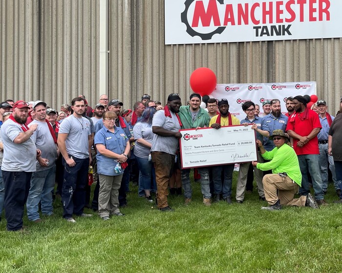 Pictured L-R back row: Dr. Joseph Hopkins (Campbellsville University President), Sarge Pollock (KY State Representative), Max Wise (KY State Senator, 16th District), Ron McMahan (Executive Director/CEO Team Taylor County), and Greg Gribbins (Executive Director Campbellsville Chamber of Commerce); L-R front row: Laura Croft (Manchester Sales Manager), Barry Smith (Taylor County Judge/Executive), Nancy Chamblee (Manchester President), Diane Ford-Benningfield (Mayor of Campbellsville), Ashli Watts (President and CEO of Kentucky Chamber) and John Cox (Director of Public Affairs at the KY State Chamber of Commerce)