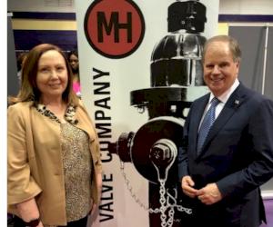 Pictured L-R: M&H Valve HR Director Judith Harrison and Alabama Senator Doug Jones